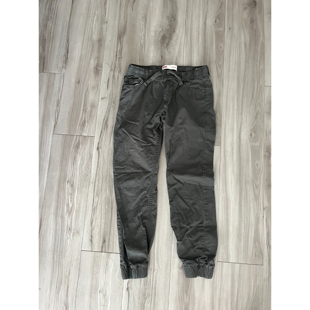 Levis Joggers Pants Boys‎ Large 12-13 Black Cotton Elastic Waist Tapered Leg